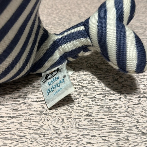 JellyCat London Walter Whale Blue striped Rattle Chime Toy - Picture 4 of 6